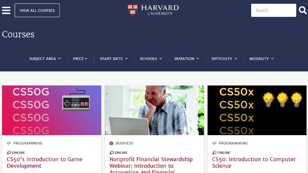 Harvard University free online courses 2022